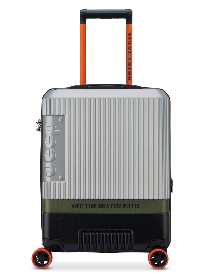 Delsey The Jeep Hardcase Expandable 4-Double wheel luggage trolley cabin suitcase 55cm Silver