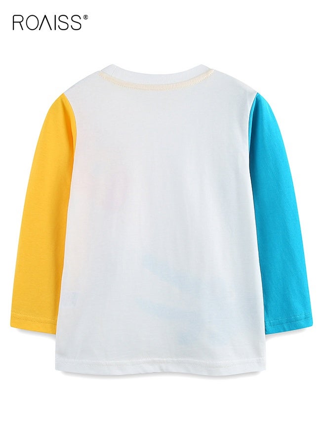 roaiss Toddlers Long-Sleeve T-Shirt, Soft Comfortable Shirt with Cartoon Pattern, Casual Crewneck Printed T-Shirts for Boys, Suitable for All Occasions - Image 2