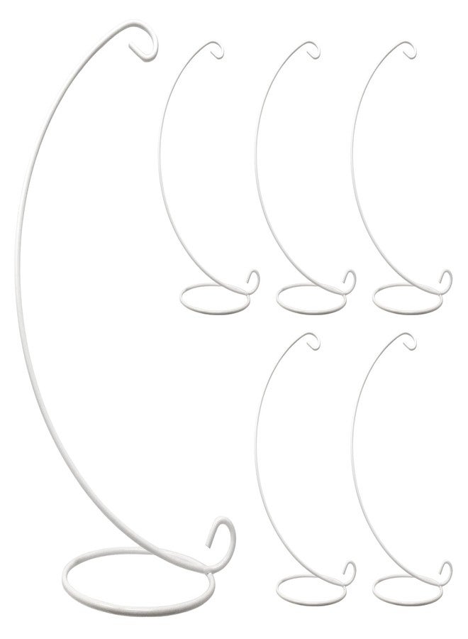 BANBERRY DESIGNS Christmas Ornament Display Stands - White Metal 6 Pack - 15 inches tall- Xmas Ornament -Terrarium Holder - Glass Globe - Lanterns Hangers - Image 1