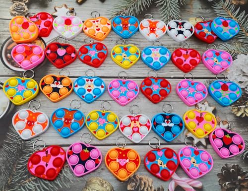 mypush popo 50 Packs Classroom Students Bulk Mini Pop Heart Graduation Valentine Day Holiday Party Favors - Image 1