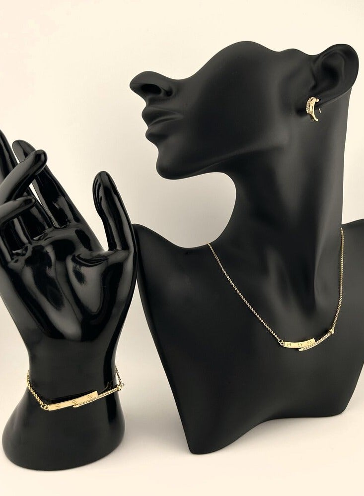 Elegant 3-piece women's accessory set with luxurious gold design 