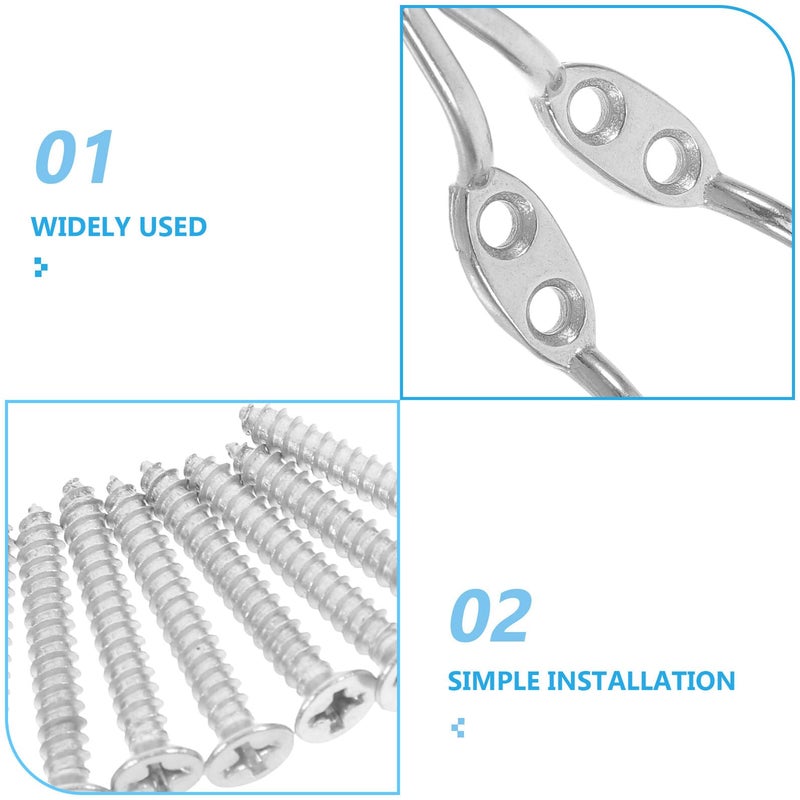 Stainless Steel Rope Cleat Hook 65mm 4pcs Outdoor Marine Patio Hardware - Image 4