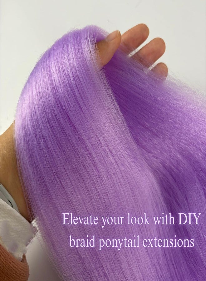 Leticia Lavender Purple Ponytail Hair Extension Colored Braids Hair Extensions With Elastic Tie Girls Hair Accessories For Festival Holiday Daily Bubble Rave - Image 4