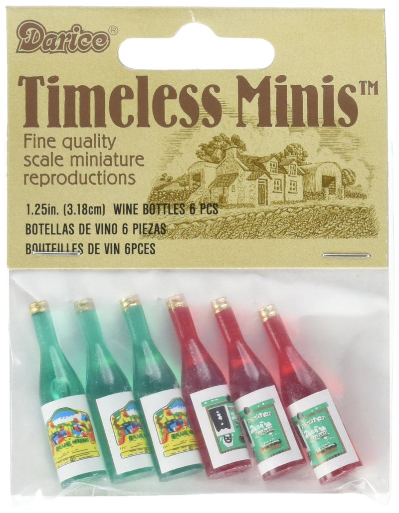 Darice 2306-15 Timeless Miniature Wine Bottles 6 Piece,Multicolor - Image 2