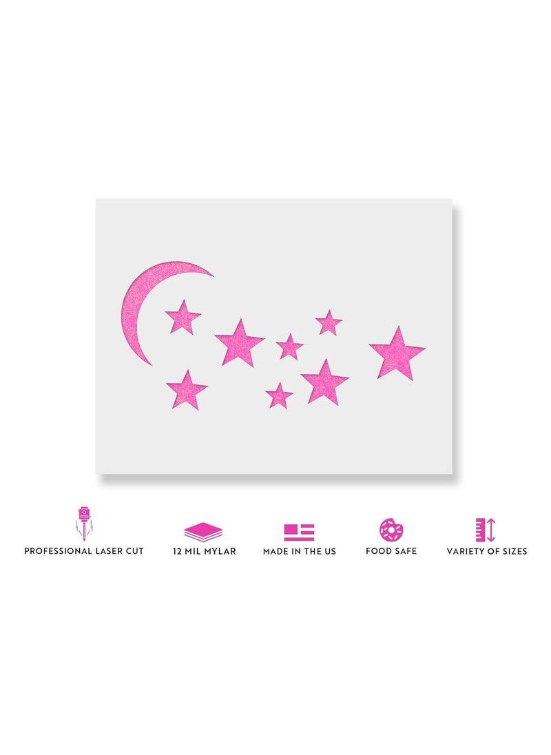 Stencil Revolution - Moon and Stars Stencil Template Reusable Stencil with Multiple - Image 1