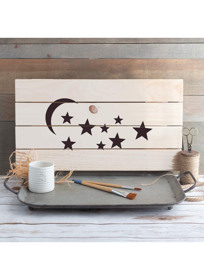 Stencil Revolution - Moon and Stars Stencil Template Reusable Stencil with Multiple - Image 1