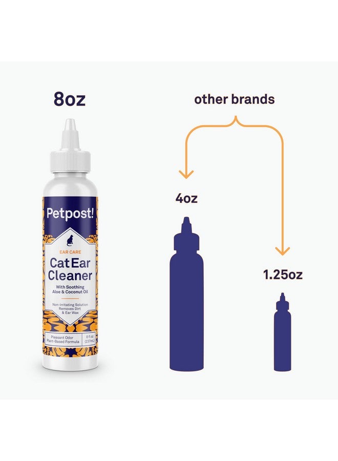 Petpost | Cat Ear Cleaner - Best Ear Remedy for Cats - Natural Coconut Oil Treatment Drops - Alcohol & Medicine Free - 8 oz. - Image 4