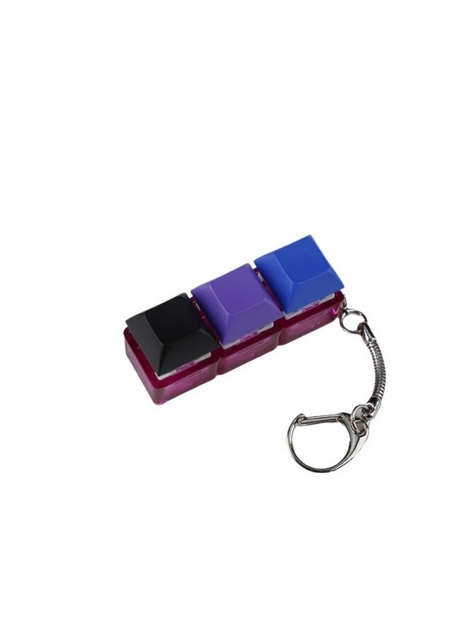 Press Transparent Candy Color 2 Holes 3 Holes 4 Holes Can Be Freely Matched With High Special Black Black Tea Green Axis Keyboard Shaft Experience Device-Color:3-hole Purple Transparent Blue Shaft Without Lamp  - Image 1