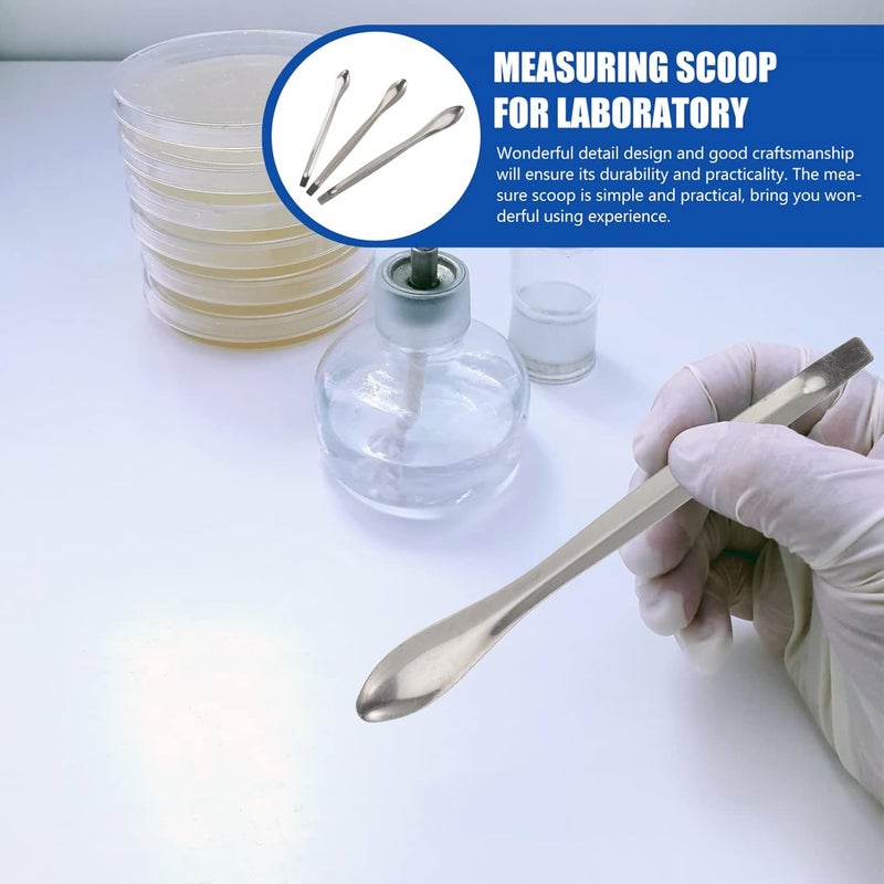 klarako 12pcs Spoon Mini Scklarakos Mini Tools Stainless Steel Scraper lab Spatula Micro Experimental Measuring Scklarako Stainless Steel Measure Scklarako Experiment Measuring Scklarako Metal Set - Image 5