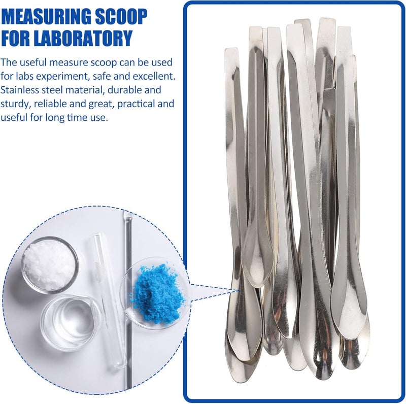 klarako 12pcs Spoon Mini Scklarakos Mini Tools Stainless Steel Scraper lab Spatula Micro Experimental Measuring Scklarako Stainless Steel Measure Scklarako Experiment Measuring Scklarako Metal Set - Image 2