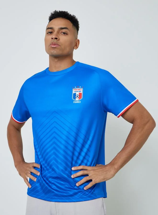 Styli Active Men France Short Sleeve Jersey FIFA Football T-Shirt
