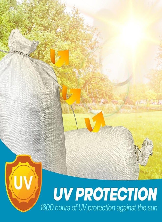 TAPIX Sand bags with Ties 14" x 26" (Pack of 10) - Sand bags for Flooding, Woven Polypropylene Sandbags, 50 lbs Capacity, 14x26 inches, White - Image 3