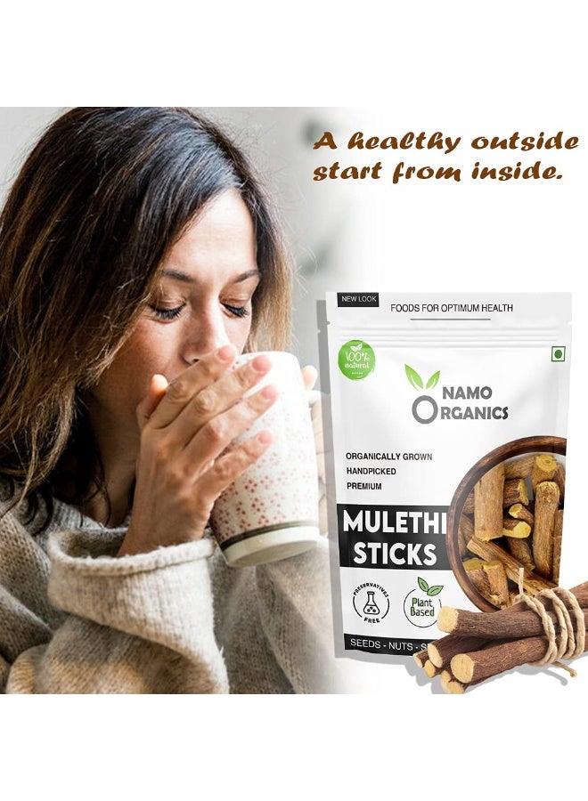 Namo Organics Mulethi Stick For Eating - 100 Gms - Yashtimadhu/Licorice Roots For Throat - Image 3
