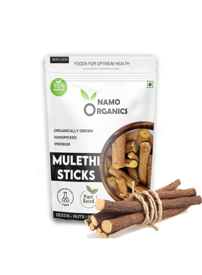 Namo Organics Mulethi Stick For Eating - 100 Gms - Yashtimadhu/Licorice Roots For Throat - Image 1