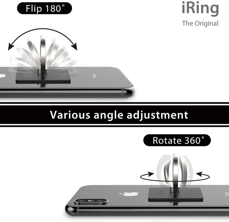 iRing Link, Made in Korea, Wireless Charging Friendly Phone Holder - Cell Phone Ring Grip Finger Holder and Stand Compatible with iPhone, Galaxy, and Other Smartphones(Matt Black) - Image 5