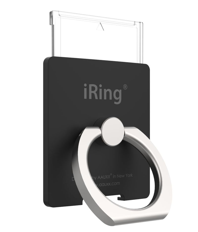 iRing Link, Made in Korea, Wireless Charging Friendly Phone Holder - Cell Phone Ring Grip Finger Holder and Stand Compatible with iPhone, Galaxy, and Other Smartphones(Matt Black) - Image 1
