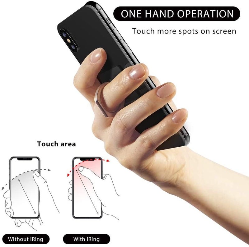 iRing Link, Made in Korea, Wireless Charging Friendly Phone Holder - Cell Phone Ring Grip Finger Holder and Stand Compatible with iPhone, Galaxy, and Other Smartphones(Matt Black) - Image 3