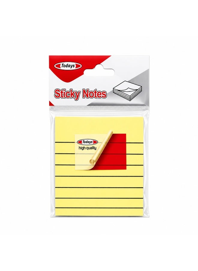 Todays Lined Sticky Notes, Yellow, 4x6