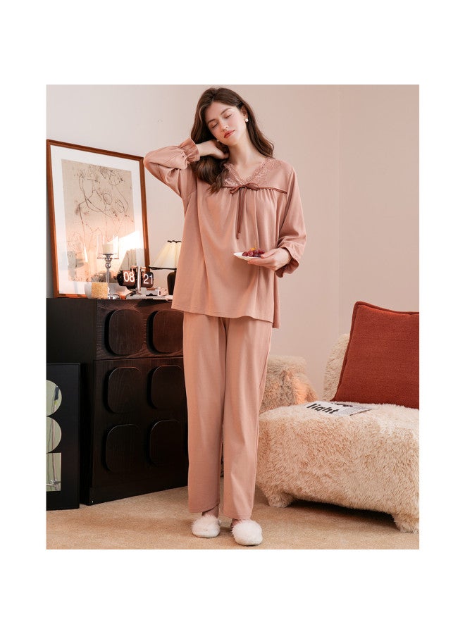 Fenton طقم نوم أنيق بأكمام طويلة مع حواف دانتيل قابلة للفك للنساء - Image 5