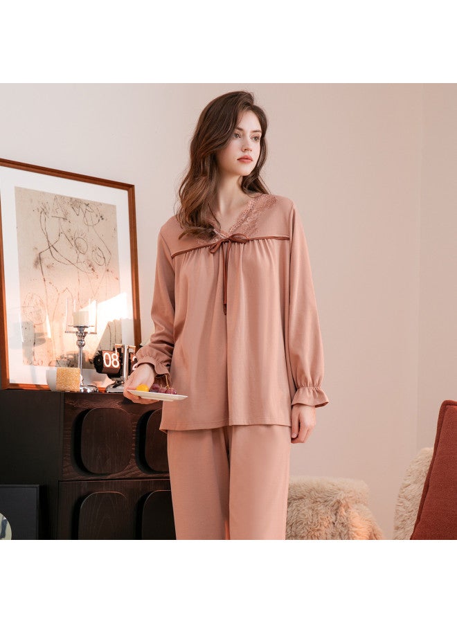 Fenton طقم نوم أنيق بأكمام طويلة مع حواف دانتيل قابلة للفك للنساء - Image 4