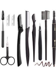 Boyi BOYI Eyebrow Grooming Kit for Women and Men, 9 in 1 Eyebrow Kit Including: Eyebrow Razor, Facial Razors, Eyebrow Comb, Eyebrow Scissors, Tweezers, Eyebrow Pencil, Eyebrow Brush, Lash Brush 
