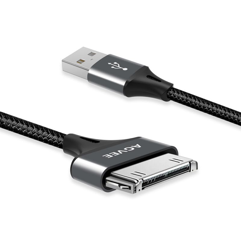 AGVEE 2 Pack 10ft 30 Pin Charger Cable Charging for Old iPod Touch 4 3 2 1 Nano, iPod Classic 3 2 1, Old iPad 1 2 3, Old iPhone 4 4S 3G 3GS, Dark Gray - Image 4