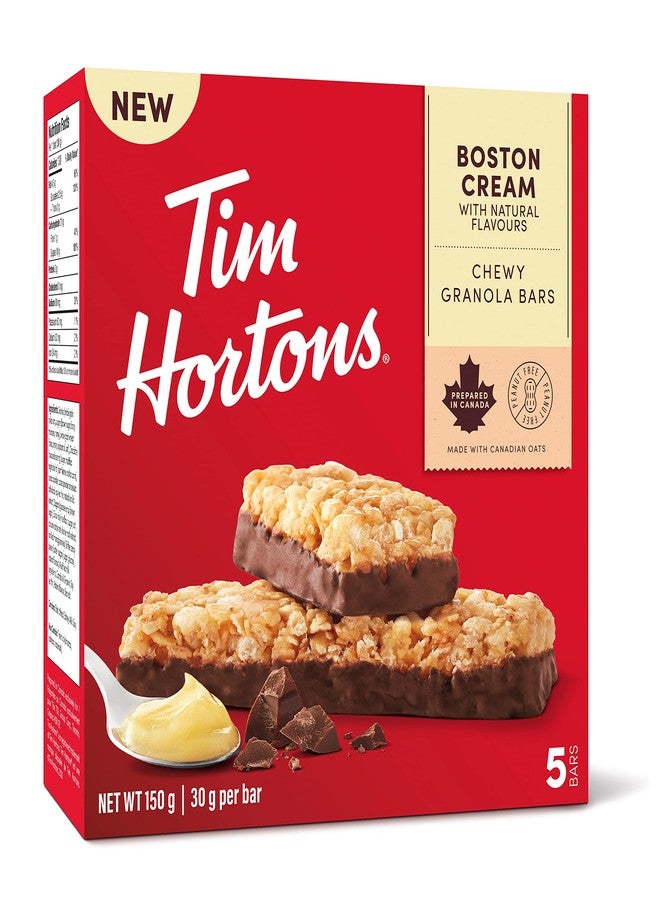Tim Hortons Boston Cream Granola Bars, Peanut Free, 5 Count, 150g/5.25 oz. Box - Image 1