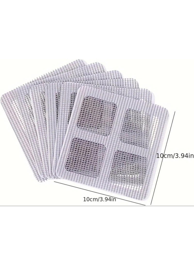 10 PCS Shower Drain Hair Catcher Stickers, Self-Adhesive Sink Mesh Filter, Disposable Floor Drain Protector for Bathroom Kitchen, Prevent Clogs & Block Insects - Image 2