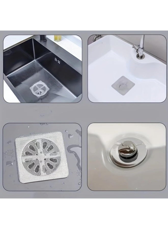 10 PCS Shower Drain Hair Catcher Stickers, Self-Adhesive Sink Mesh Filter, Disposable Floor Drain Protector for Bathroom Kitchen, Prevent Clogs & Block Insects - Image 5