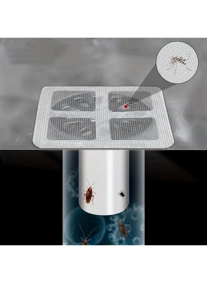 10 PCS Shower Drain Hair Catcher Stickers, Self-Adhesive Sink Mesh Filter, Disposable Floor Drain Protector for Bathroom Kitchen, Prevent Clogs & Block Insects - Image 3