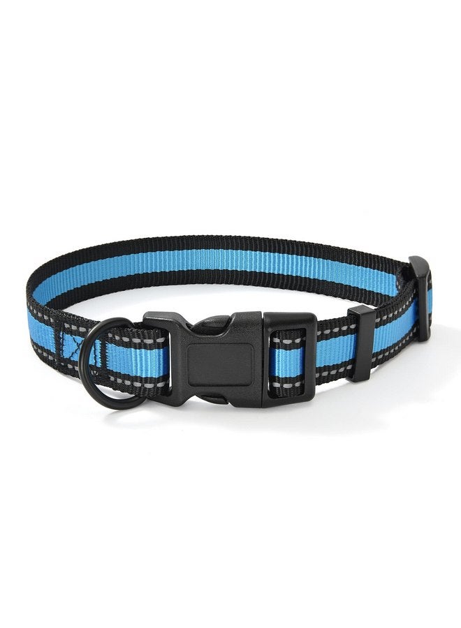 Mile High Life Dog Collar | Nylon Reflective Dog Collars | Light Weight Puppy Collars | Blue Dog Collars for Large Dogs (Blue, Large) - Image 1