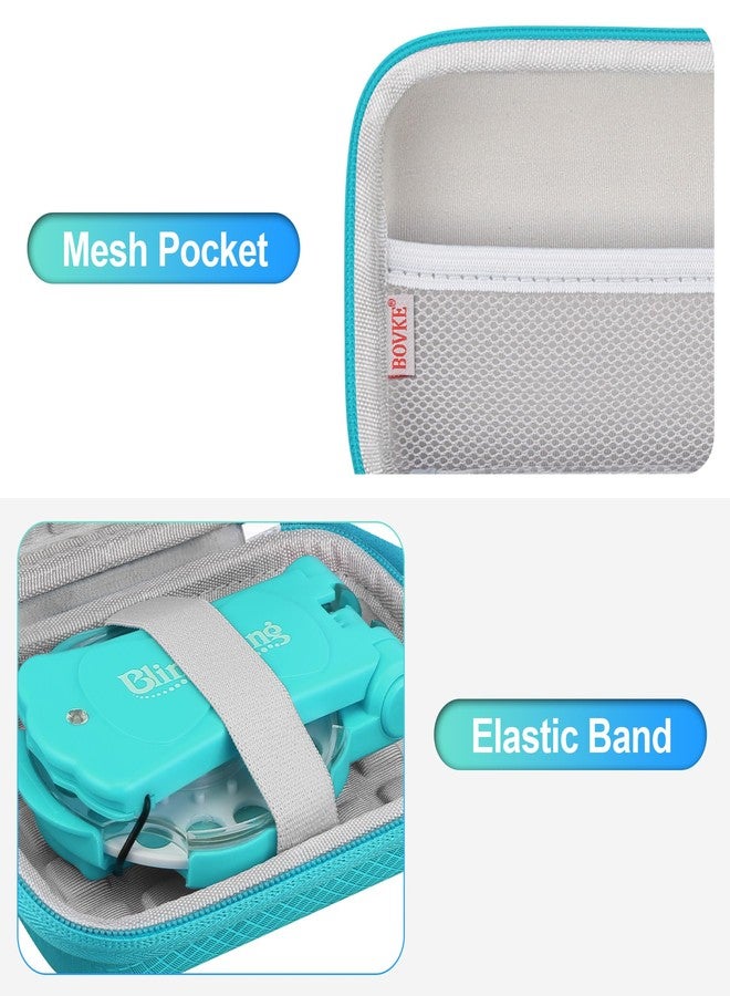 BOVKE Carrying Case for blinger Diamond Collection Starter Kit Gem Stamper, Mesh Pocket for Gems Rhinestones, Blinger Kids Hair Styling Tool Storage Travel Bag Perfect Gift for Girls Womens, Turquoise - Image 3