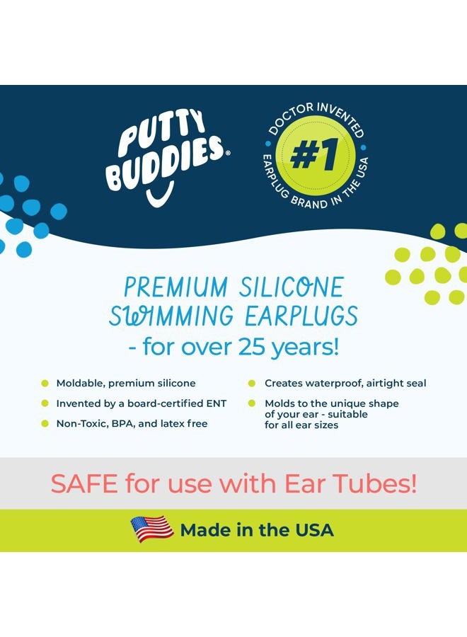 Putty Buddies Original Swimming Earplugs 3-Pair Pack (Purple/Teal/Magenta) - Image 3