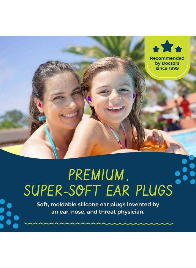 Putty Buddies Original Swimming Earplugs 3-Pair Pack (Purple/Teal/Magenta) - Image 2