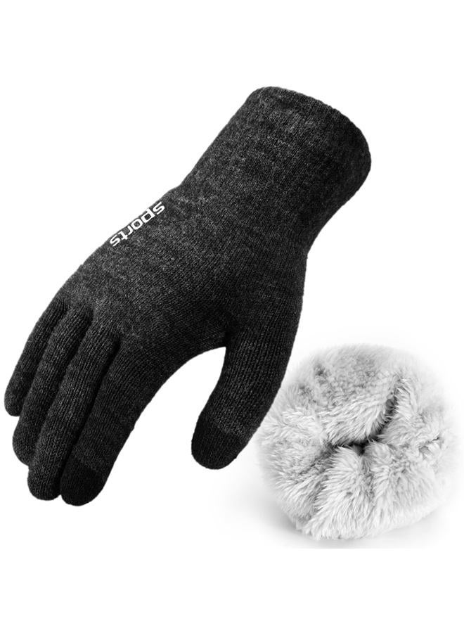 Premillow Winter Gloves - Gloves for Men Women, Wool Fleece Liner Mens Gloves with Touchscreen, Warm Knit Gloves for Women Cold Weather, Insulated Gloves for Skiing Running Driving Cycling - Image 1