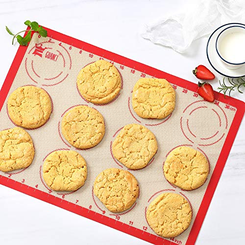 GUANCI Silicone Baking Mat Set of 4, 2 Medium 16.5"x11.6", 1 Small 11.8"x8.4", 1 Piece 9" Round, All Mats 0.7mm Thick, Food Grade Non-Stick Reusable Baking Mats for Pizza, Bread, Pastry, Macarons - Image 2
