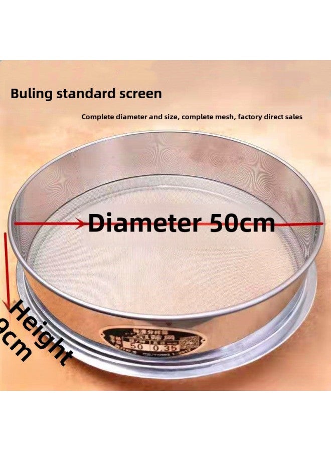 Flour Sieve 304 Stainless Steel Screen Sand Ultrafine Filter Mesh Washing Sesame Sieve Sieve Standard Sample Sieve Wholesale-Specifications:Friendly City Yao50cm Diameter 304 Whole Body Stainless Steel-Color:Friendly City 40 Mesh Flour Sieve (special Price 20cm )  - Image 1