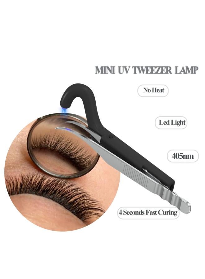 IOLITE Professional Uv Lash Tweezer Tweezer Uv Lash Lamp System  Led Light Eyelash Extension Tool For Fast Glue Curing  Rechargeable Uv Tweezer For Lash Artists (Left)  - Image 4