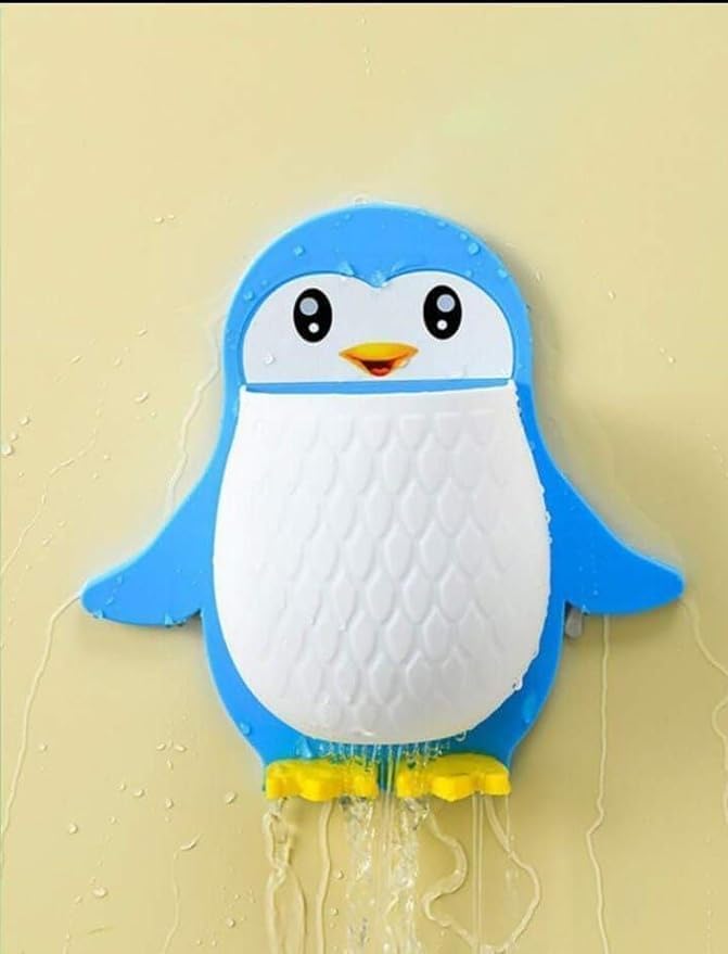 FOMQUAZLI Penguins Shape Toothbrush Holder Plastic Stand for Toothpaste, Comb, Brush, Cream, Lotion Kids Bathroom Cup Drain Waterproof Self-Adhesive - Image 4