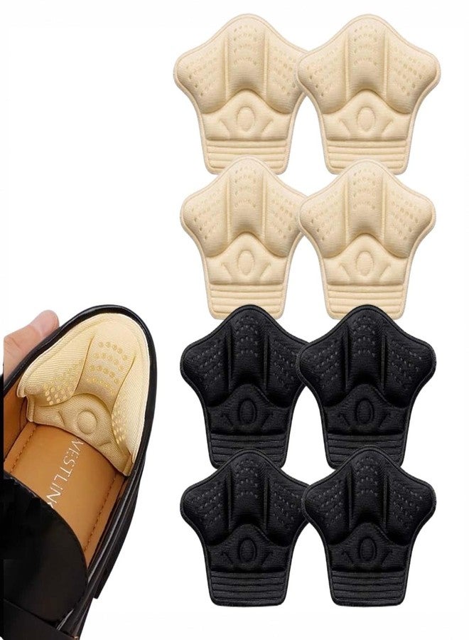MANIBAM IMPEX Heel Grips for Shoes, 4 Pair (2 Pair Black & 2 Pair Beige) | Soft Silicone, Self-Adhesive Anti-Slip, Prevent Heel Pain and Blisters - Image 1