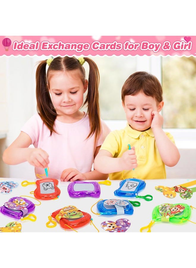 V-Opitos Valentines Cards for Kids Classroom, 12 Pack Magnetic Drawing Board with Valentine Cards, Valentine Day Party Favors for Boys Girls, Ideal Exchange Cards for School - Image 5