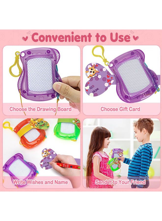 V-Opitos Valentines Cards for Kids Classroom, 12 Pack Magnetic Drawing Board with Valentine Cards, Valentine Day Party Favors for Boys Girls, Ideal Exchange Cards for School - Image 3
