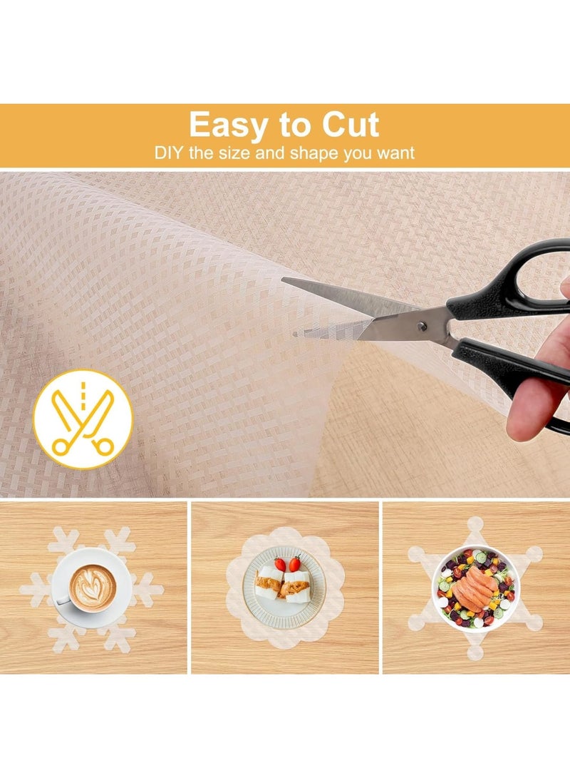 SYOSI Waterproof Drawer Liners, Non-Slip EVA Shelf Mats, Oil-Proof Kitchen Cabinet Liners for Drawers, Shelves & Countertops, Clear Diamond Pattern, Durable Material (30x610cm, Transparent) - Image 2