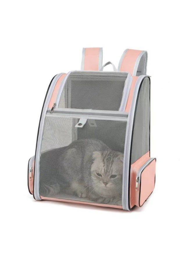 عام حقيبة نقل القطط، حقيبة ظهر للحيوانات الأليفة للكلاب الصغيرة، حقيبة ظهر شفافة بنافذة صلبة - Image 4