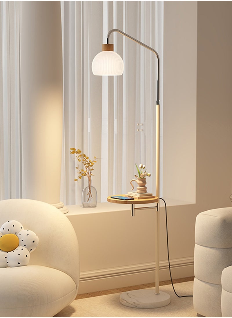 Onelight LED French Retro Living Room Sofa Floor Lamp 3-Color Variable Light Bulb with Coffee Table Shelf Foot Switch  - Image 3