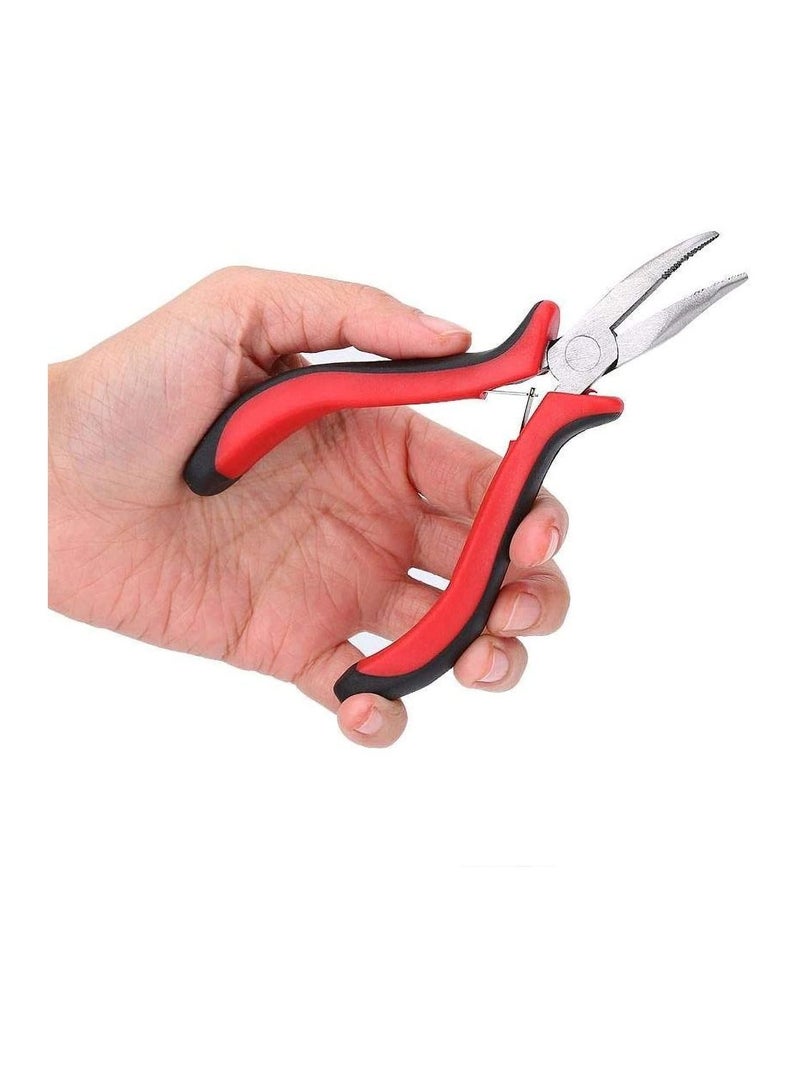 إستيل طقم وصلات شعر مستعار كماشة رأس حلقي مع 500 قطعة ملحقات إطالة الشعر من حلقات صغيرة (بني) - Image 4