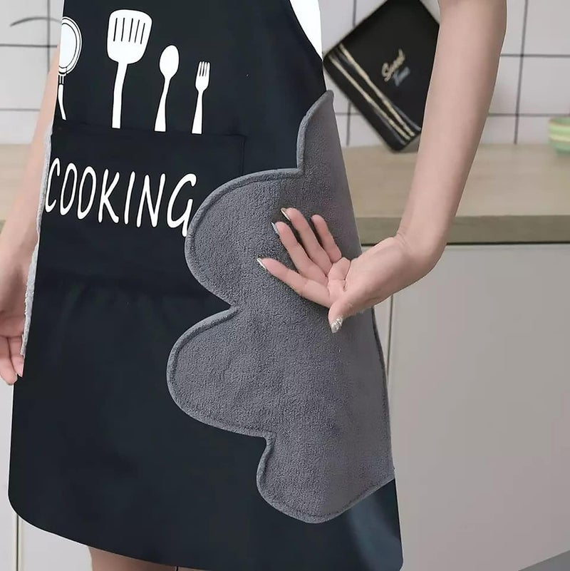 مريلة مطبخ مقاومة للماء مع فوط قطيفة - Image 2