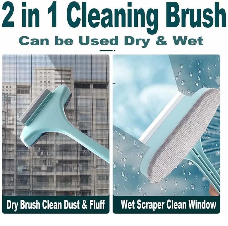 RIOMAX RIOMAX Multifunctional Brush 2 in 1 Mesh Cleaning Brush & Wiper with Extended Handle Window Cleaning Brush (Multicolor, Pack of 1)  - Image 3