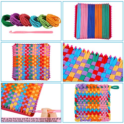 Aodaer 288 Piece Loom Potholder Loops Weaving Loom Elastic Potholder Loops Refill with Multiple Colors for DIY Crafts Supplies, Compatible with 7 Inch Weaving Loom - Image 3