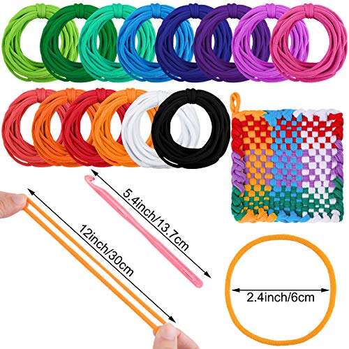 Aodaer 288 Piece Loom Potholder Loops Weaving Loom Elastic Potholder Loops Refill with Multiple Colors for DIY Crafts Supplies, Compatible with 7 Inch Weaving Loom - Image 2